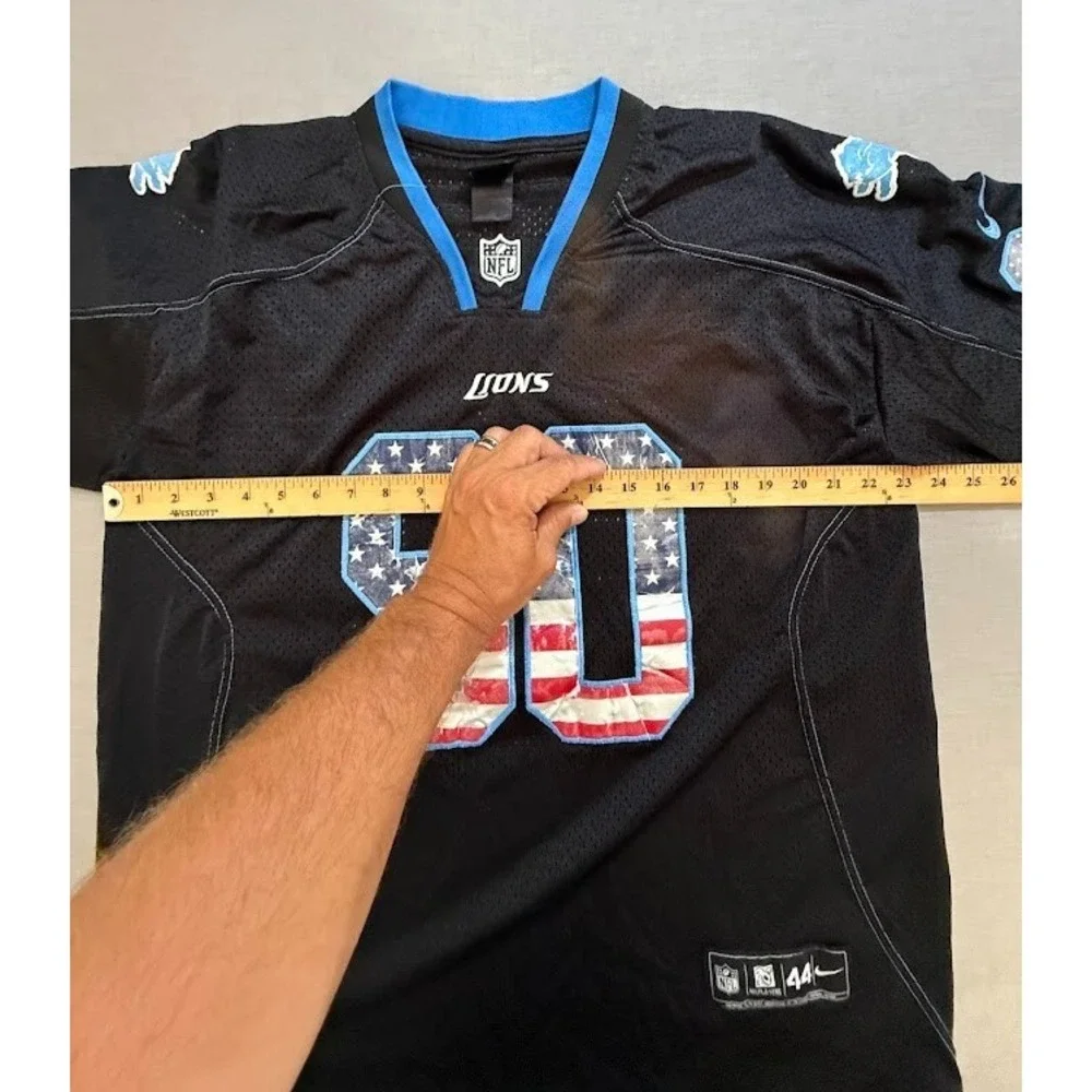 Detroit Lions Suh #90 Nike NFL Stars & Stripes Jersey Mens 44 Black Short Sleeve